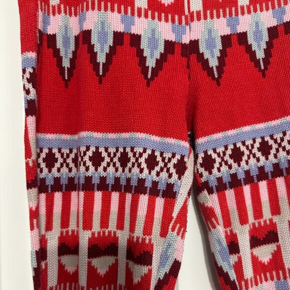 Victoria’s Secret Red Knit Leggings XS Nordic Holiday Print - Picture 7 of 9